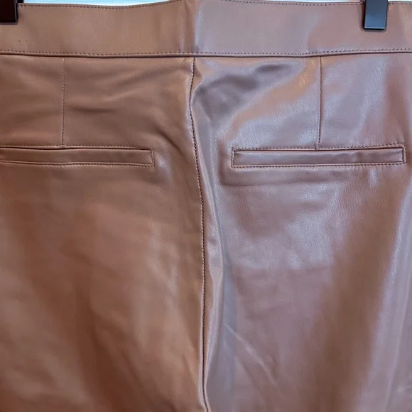 Zara Brown Ankle Pants Faux Learher - Picture 5 of 5